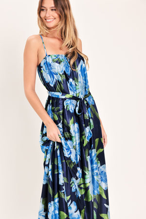ELEGANT BLOSSOM WOVEN MAXI DRESS