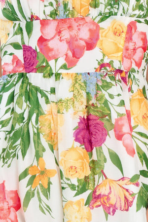 Shadow Floral Woven Midi Dress