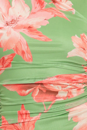 Paradise Glow Power Mesh Midi Dress