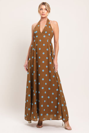 DOTTY LOVE WOVEN MIDI DRESS