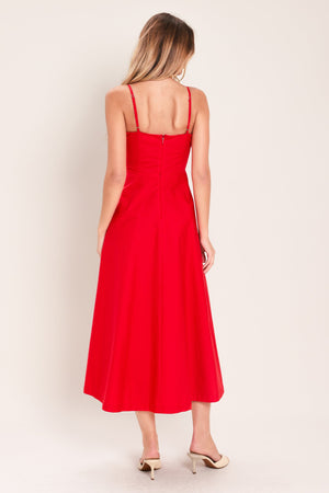 MODERN ROMANCE WOVEN MIDI DRESS