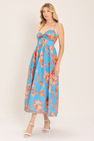 LAGOON ROMANCE WOVEN MIDI DRESS