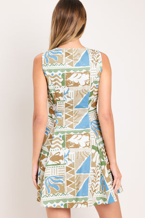 Desert Mosaic Woven Mini Dress