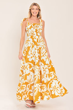 Tropically Yours Woven Maxi Dress - Blue or Yellow