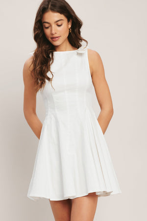 ELEGANT MOMENT WOVEN MINI DRESS