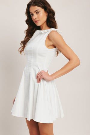 ELEGANT MOMENT WOVEN MINI DRESS