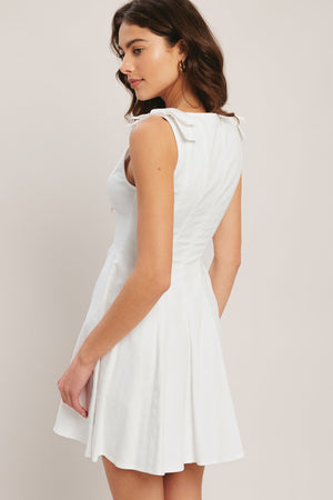 ELEGANT MOMENT WOVEN MINI DRESS