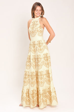 SICILIAN SUMMER WOVEN MAXI DRESS