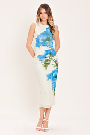 BLUEBELL WHISPER POWER MESH MIDI DRESS