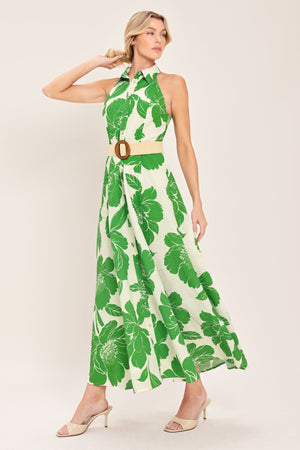 PALM ROYALE WOVEN MIDI DRESS