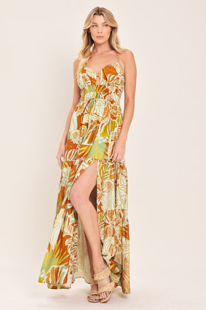 AMALFI PALM GODDESS WOVEN MAXI DRESS