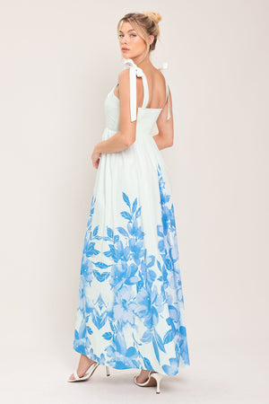 Cloud Blossom Woven Maxi Dress