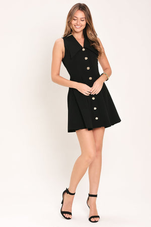 FIFTH AVENUE BLACK WOVEN MINI DRESS