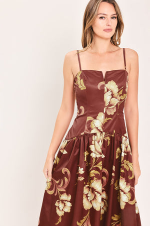CASSIS BLOSSOM CHAPTER WOVEN MIDI DRESS