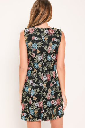 BOTANIC AFTER DARK WOVEN MINI DRESS