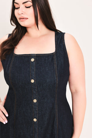 CHELSEA DENIM MIDI DRESS
