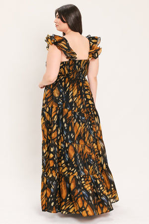 EMBERWING GARDEN GOWN WOVEN MAXI DRESS