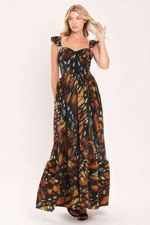EMBERWING GARDEN GOWN WOVEN MAXI DRESS
