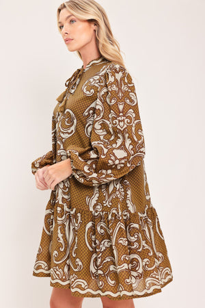 MAPLE MANOR FLOUNCE WOVEN MINI DRESS