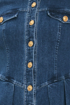 DENIM HERITAGE FLARE MINI DRESS