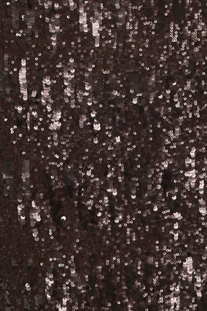 BRONZE AFTERGLOW BROWN SEQUIN SLIP MIDI DRESS