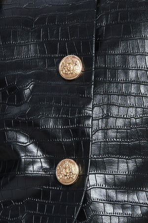 AT THE START FAUX LEATHER BOLERO JACKET