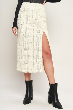 MADE YOU MY WORLD WOVEN MIDI SKIRT