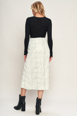 MADE YOU MY WORLD WOVEN MIDI SKIRT