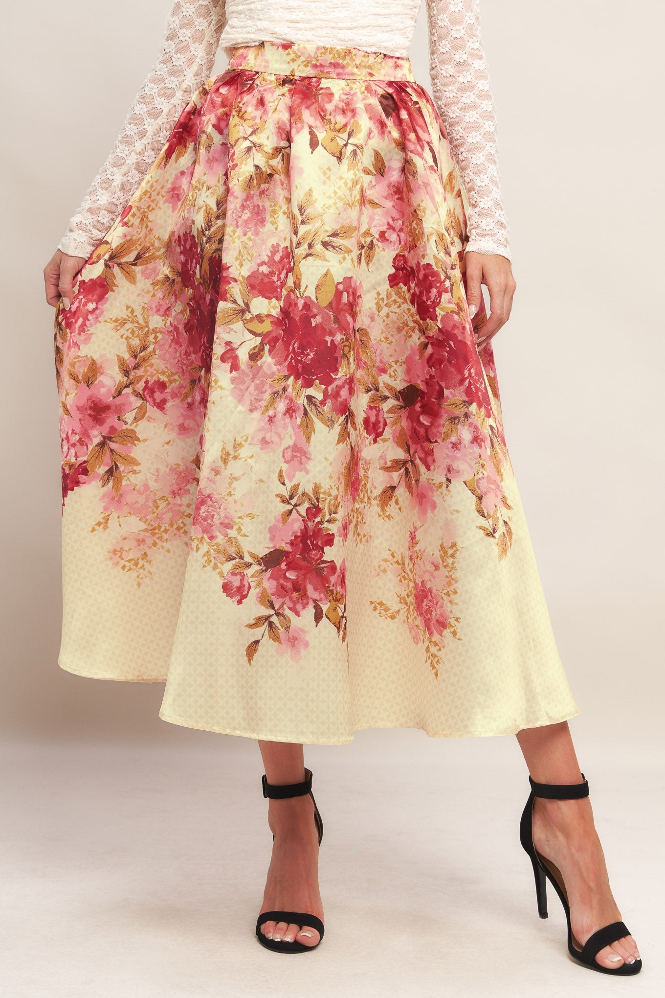 BLOSSOM DREAM BALLERINA WOVEN FULL MIDI SKIRT