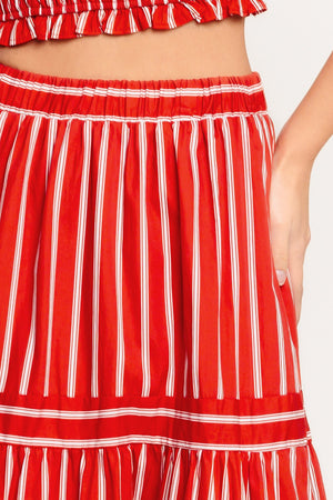 SUNSET STRIPE WOVEN MAXI SKIRT
