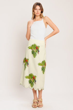 ISLAND ELEGANCE WOVEN MIDI SKIRT