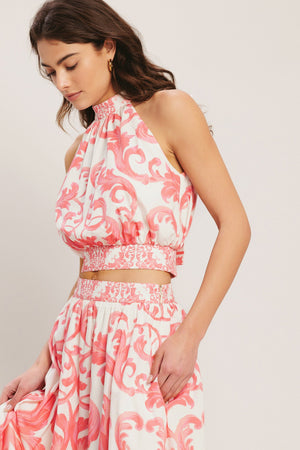 AMALFI SUNSET WOVEN MIDI FULL SKIRT