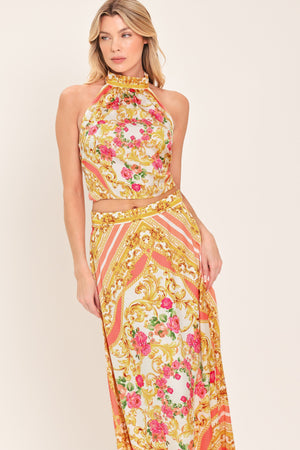 LUXE LOVE STORY WOVEN MIDI CIRCLE SKIRT