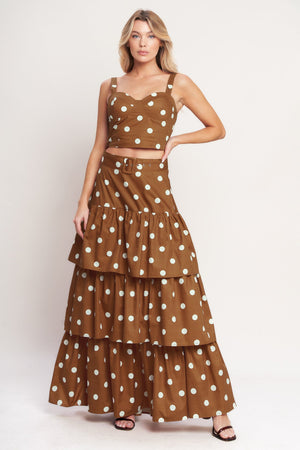 BROWN SUGAR DOT WOVEN SKIRT