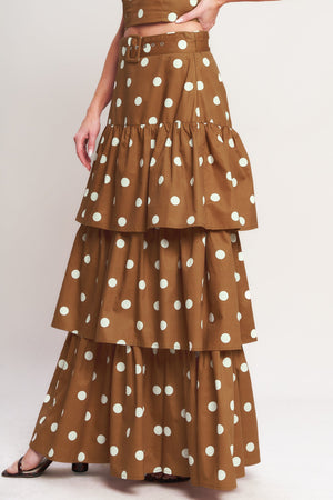 BROWN SUGAR DOT WOVEN SKIRT