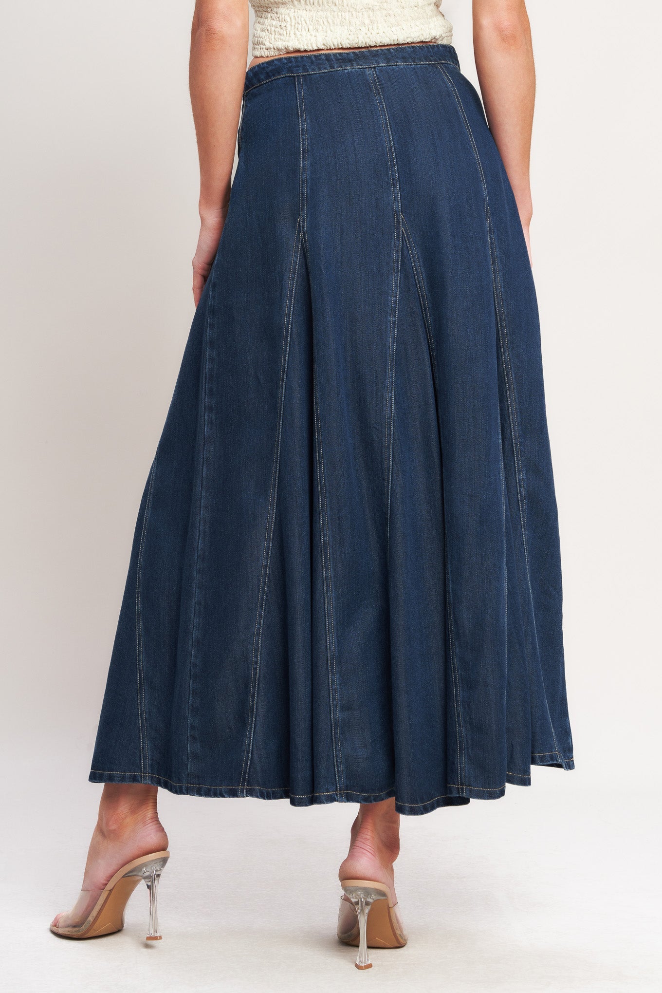 DENIM BALANCE WOVEN CIRCLE SKIRT