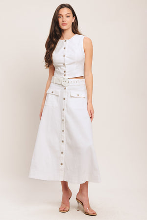 EASY WEAR WESTERN WOVEN MIDI SKIRT