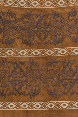 BRONZED TAPESTRY WHIM FAUX SUEDE SKIRT
