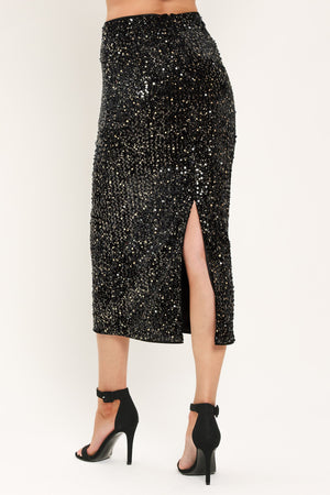 MIDNIGHT EDIT BLACK STATEMENT SKIRT