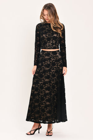 NOIR LACE MOONRISE WOVEN LACE CIRCLE SKIRT