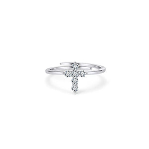 Cross Accent Adjustable Ring