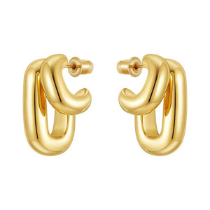 18k Gold Plated Double Hoop Earrings