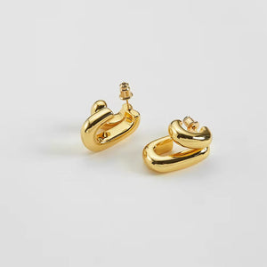18k Gold Plated Double Hoop Earrings