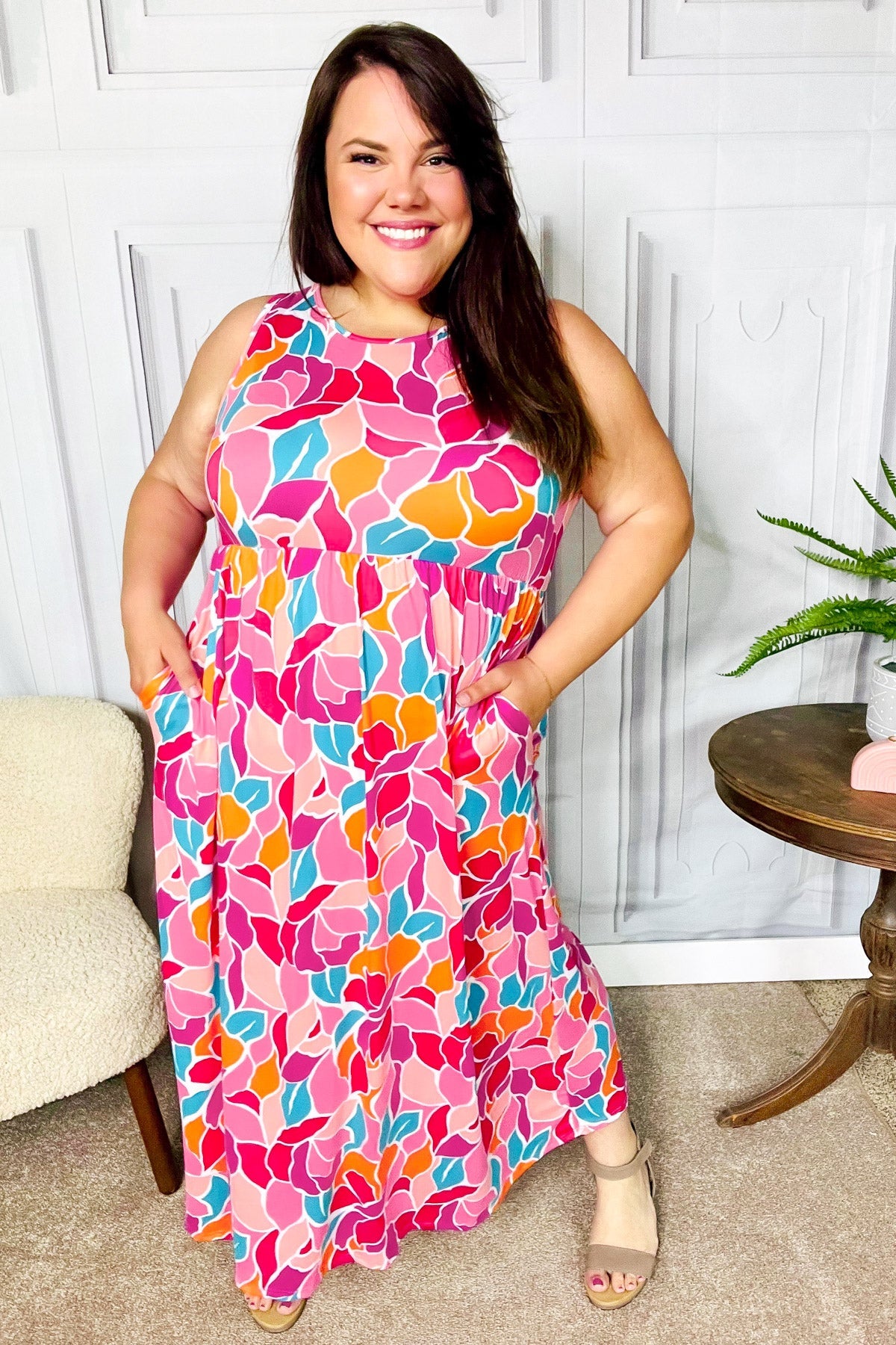 open lace back dress Peach Paisley Floral Smocked Maxi Dress