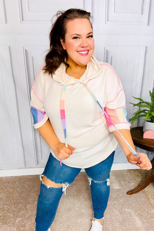 Easy Living Multicolor Stripe French Terry Pullover Hoodie