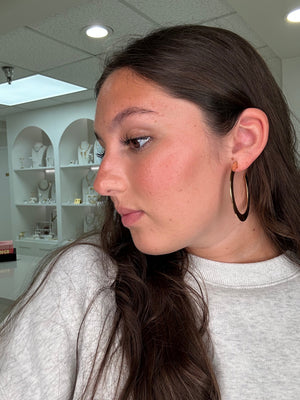 18k Gold Plated Large Flat Hoop