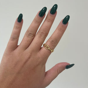 18k Gold Plated Chain Link Ring - Gold or Silver