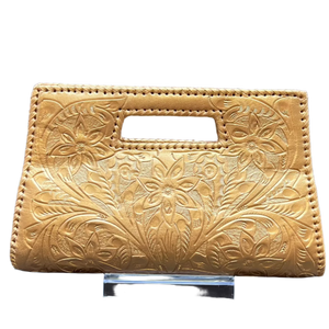 Hand-Tooled Leather Clutch & Crossbody - Multiple Colors