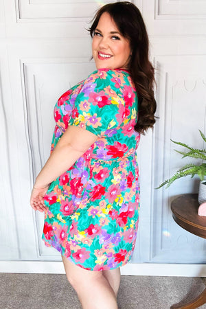 Ready For The Day Fuchsia Floral Babydoll Fit & Flare Dress