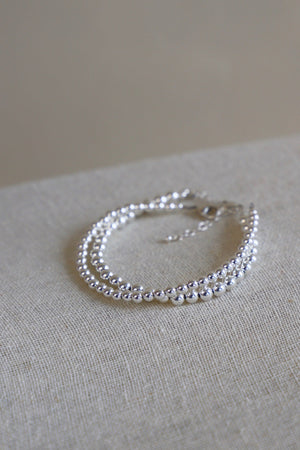 SILVER FILLED BEADED BRACELET